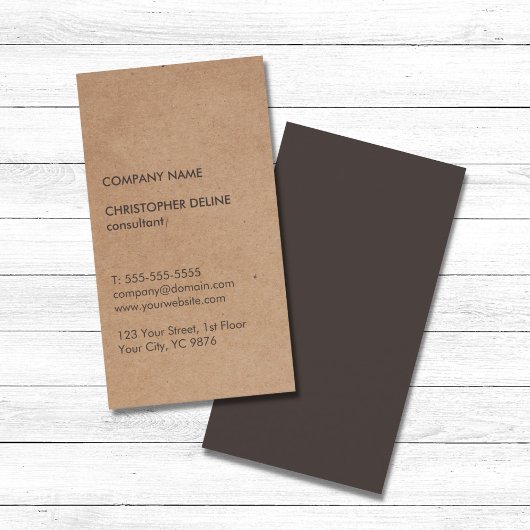 Carte De Visite Moderne Elegant Brown Kraft Papier Consultant