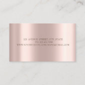 Carte De Visite Moderne Elegant Brown Lotus Rose Gold (Dos)