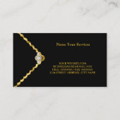 Carte De Visite Moderne élégant Business Gold Black Diamond gem (Dos)