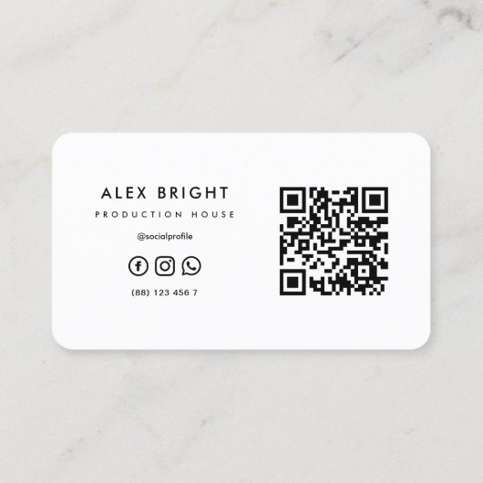 Carte De Visite Moderne Elegant Chanteur Production QR Code (Dos)