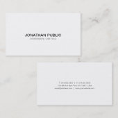 Carte De Visite Moderne élégant chic élégant blanc élégant profess (Devant / Derrière)