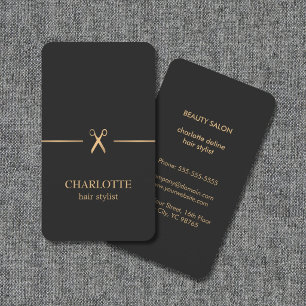 Carte De Visite Moderne Élégant Chic Faux Or Coiffeur