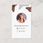 Carte De Visite Moderne Elegant Chic Papillons Nature QR Code (Dos)