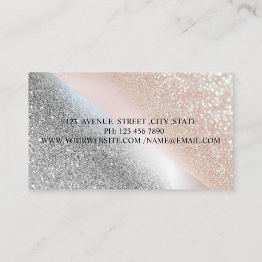 Carte De Visite Moderne Elegant Chic Parties scintillant Ombre, Ar (Dos)