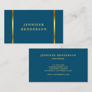 Carte De Visite Moderne élégant chic professionnel de l'or bleu oc