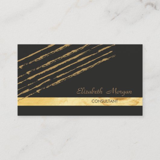 Carte De Visite Moderne Élégant Chic, Rayé (Devant)