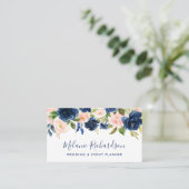 Carte De Visite Moderne Élégant classique bleu rose flou (Debout devant)