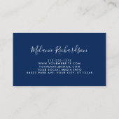 Carte De Visite Moderne Élégant classique bleu rose flou (Dos)