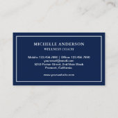 Carte De Visite Moderne Élégant Classique Libellule Bleu Blanc (Dos)