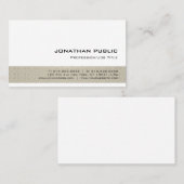Carte De Visite Moderne Elegant Clean Plain Professional Trending (Devant / Derrière)