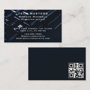 Carte De Visite Moderne Elegant Computer Repair code qr