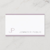 Carte De Visite Moderne Élégant Conception Monographique Simple Pl (Devant)