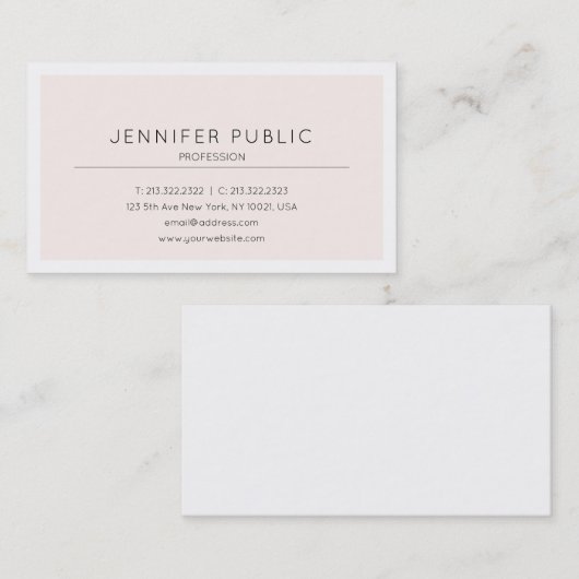 Carte De Visite Moderne Elegant Couleur Simple Design Plat tendanc (Devant / Derrière)