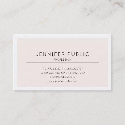 Carte De Visite Moderne Elegant Couleur Simple Design Plat tendanc (Devant)