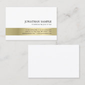Carte De Visite Moderne Elegant Creative Gold Look Professionnel (Devant / Derrière)