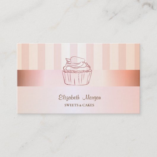 Carte De Visite Moderne Élégant Cupcake Élégant (Devant)