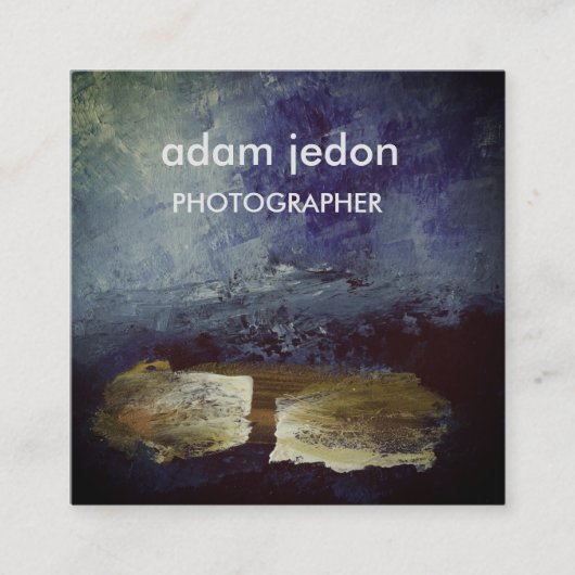 Carte de visite moderne élégant de carré de bleu (Devant)