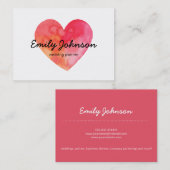 Carte de visite moderne élégant de coeur (Devant / Derrière)