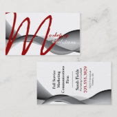 Carte de visite moderne élégant de monogramme de (Devant / Derrière)
