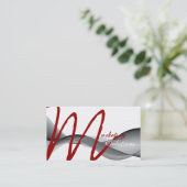 Carte de visite moderne élégant de monogramme de (Debout devant)