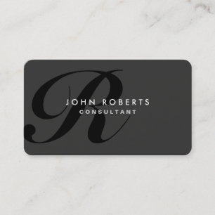 Carte De Visite Moderne élégant de monogramme noir professionnel
