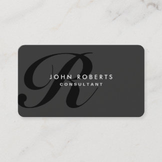 Carte De Visite Moderne élégant de monogramme noir professionnel
