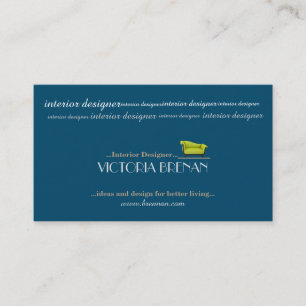 Carte De Visite Moderne élégant de vert bleu de sofa de