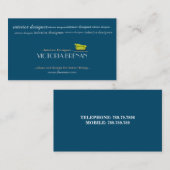 Carte De Visite Moderne élégant de vert bleu de sofa de (Devant / Derrière)