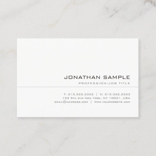 Carte De Visite Moderne Elégant Design élégant Simple Professionne (Devant)