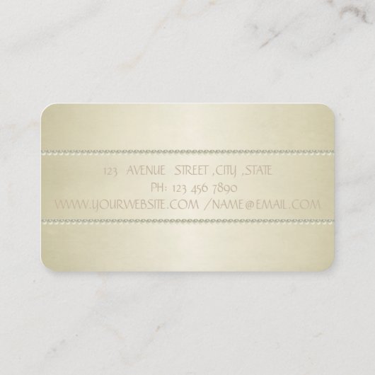 Carte De Visite Moderne Élégant Design Simple, Perles (Dos)