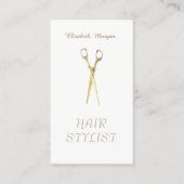 Carte De Visite Moderne Élégant Design Simple Plain, Ciseaux (Devant)