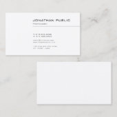 Carte De Visite Moderne Elégant Design simple Plain Professional (Devant / Derrière)