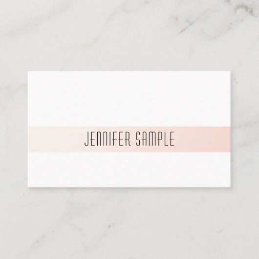 Carte De Visite Moderne Élégant Design simple Plat tendance rose (Devant)