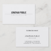 Carte De Visite Moderne Élégant Design simple Professionnel BW Pla (Devant / Derrière)