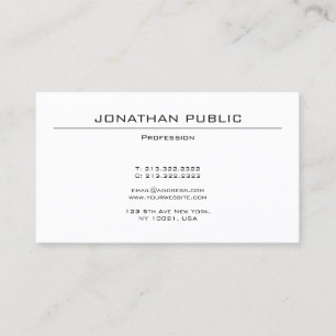 Carte De Visite Moderne Elégant Design Simple Professionnel Plat