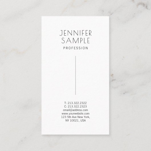 Carte De Visite Moderne Élégant Design simple Signature Papier mat (Dos)