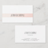Carte De Visite Moderne Élégant Design Simple Uni Branché Rose (Devant / Derrière)