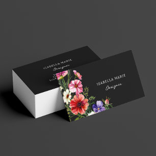 Carte De Visite Moderne Élégant Designer Floral
