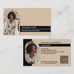 Carte De Visite Moderne Élégant & Élégant 2-Photo Professionnel