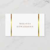 Carte De Visite Moderne élégant élégant blanc et or professionnel (Devant)