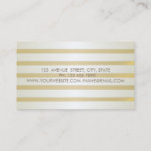 Carte De Visite Moderne Elégant élégant, rayé, Cercles d'or (Dos)