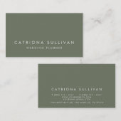 Carte De Visite Moderne élégant élégant Taupe vert (Devant / Derrière)