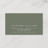 Carte De Visite Moderne élégant élégant Taupe vert (Dos)