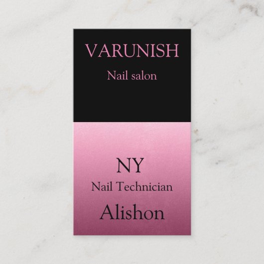 Carte De Visite Moderne, élégant et chic vernis à ongles (Devant)