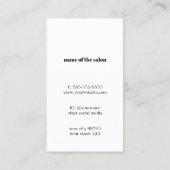 Carte De Visite Moderne élégant Faux foncé ciseaux argent peigne (Dos)