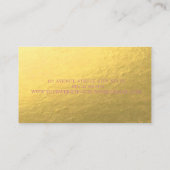 Carte De Visite Moderne Elégant Faux Gold, Baguette à lèvres, Arti (Dos)