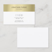 Carte De Visite Moderne Elegant Faux Gold Minimalist Professionnel (Devant / Derrière)