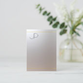 Carte De Visite Moderne Elégant Faux Gold Silver Monogramme (Debout devant)