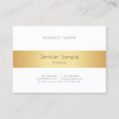 Carte De Visite Moderne Elégant Faux Gold White Professionnel (Dos)
