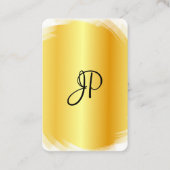 Carte De Visite Moderne Elégant Faux Or Blanc Monogramme Modèle (Devant)